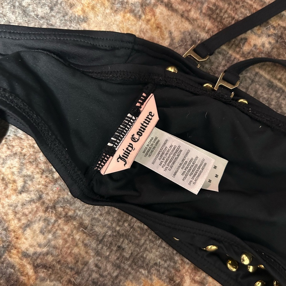 Juicy Couture Black Swimsuit with Gold Accents